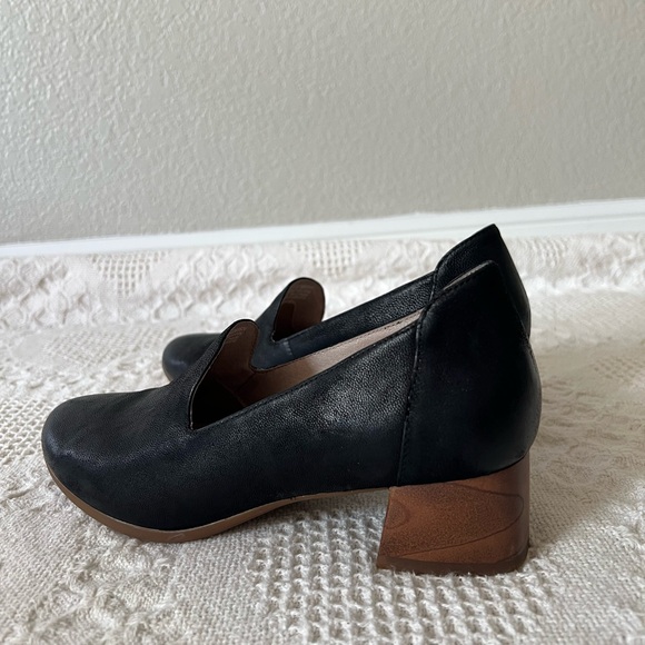 Dansko Preston Burnished Nubuck Black Loafer Wood Block Heel Size 7 Workwear - Picture 8 of 12